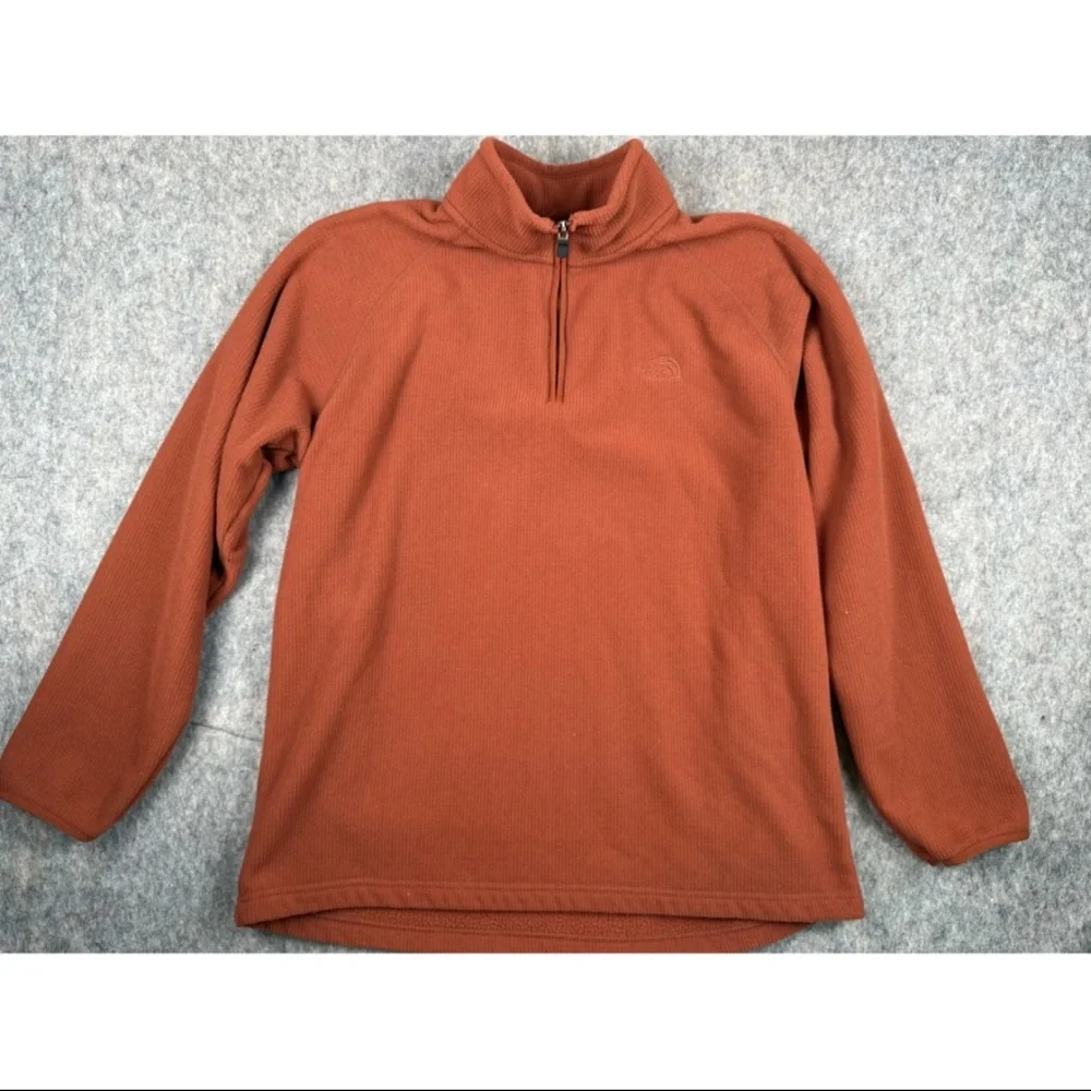 The North Face‎ 1/4 Zip Sweatshirt Men's Size XL Rust Knit Long Sleeve Pullover